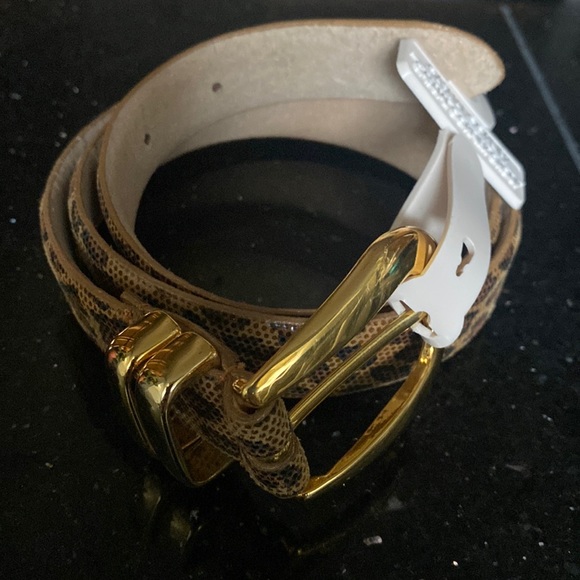 NWOT AIMEE LYNN coated leather leopard belt - Picture 2 of 9